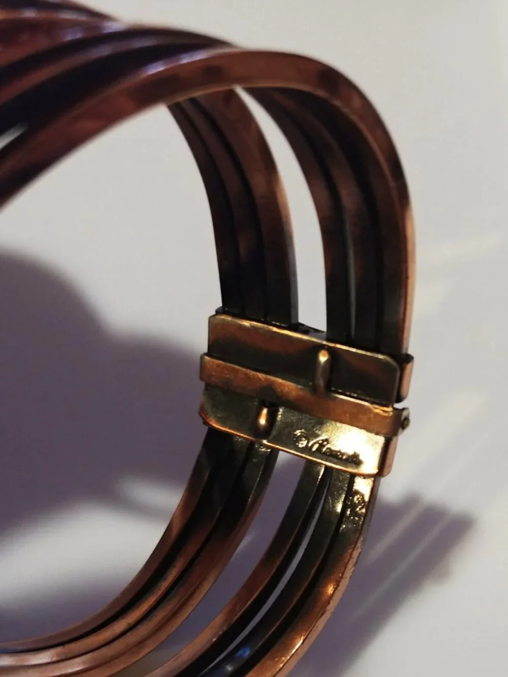 Gorgeous 50s MCM Signed Renoir Rhythm Copper Bracelet & Earrings Set